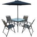 Cutom color and logo patio garden set mental folding bistro set 6 piece